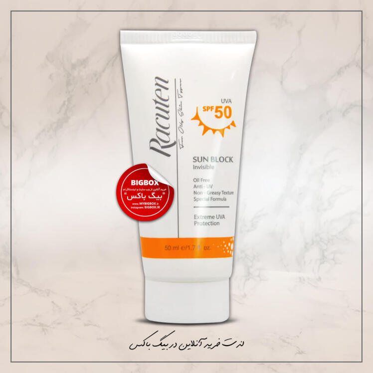 کرم ضد آفتاب پوست چرب، مختلط و مستعد جوش بدون رنگ راکوتن SPF50