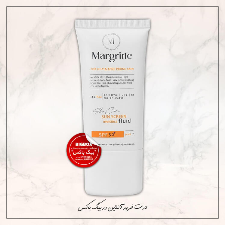فلوئید ضد‌آفتاب بی‌رنگ پوست چرب SPF50 مارگریت
