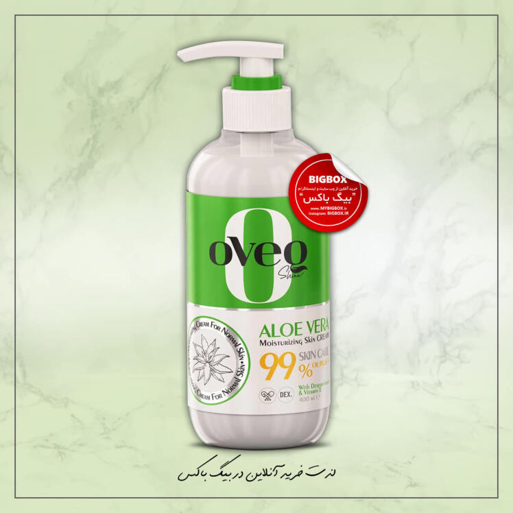 کرم مرطوب‌کننده و آبرسان پمپی آلوئه‌ورا اوک شاین پوست معمولی 200 میلی لیتر