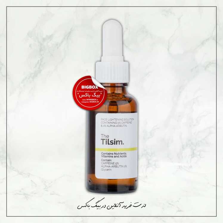 محلول روشن‌کننده صورت ۵٪ کافئین و ۱٪ آلفاآربوتین تیلسیم - 30 میلی‌ لیتر